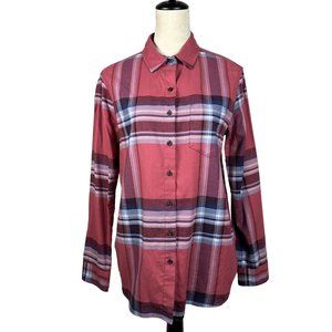 Pendleton 100% Cotton Pink/Blue Flannel Shirt Women's Size Small